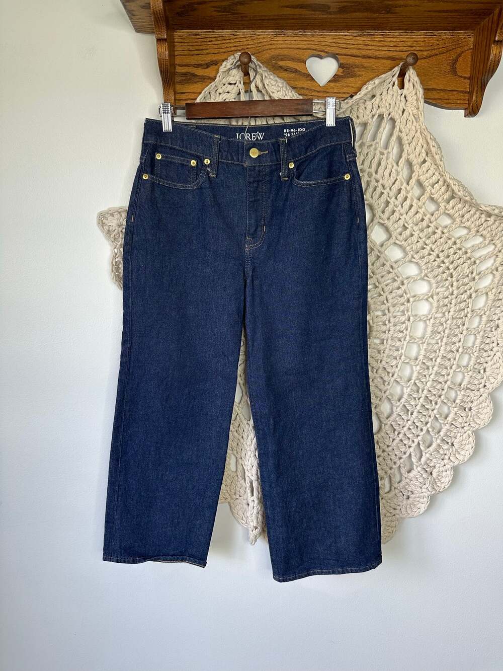 J.Crew ‘96 Slim Wide Leg Dark Wash Jeans Size 6/28 Petite